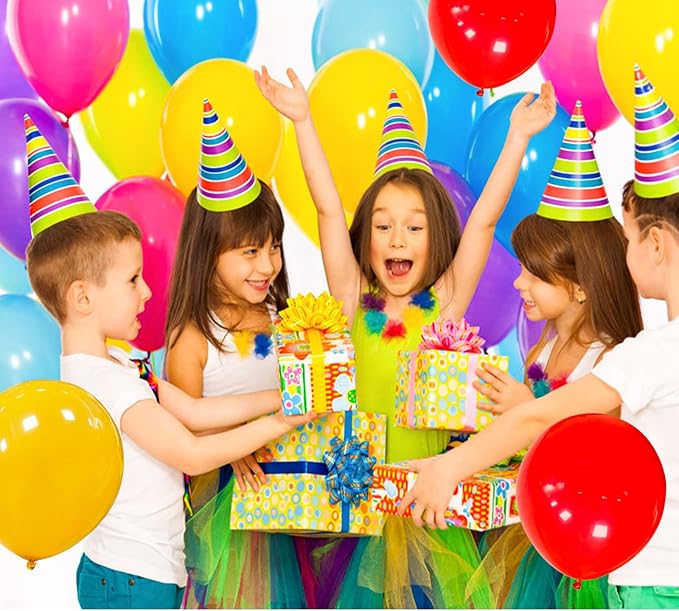 ASIYUHY 100 PCS Party Balloons Assorted Colors 12 Inch Rainbow Balloons with 65FT Ribbon Thick Latex Colorful Balloon Multicolor Bright Balloons for Kids Birthday Rainbow Party Weddings Decorations