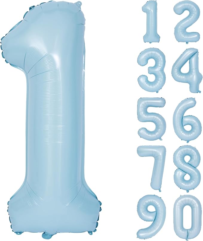 40 In Matte Blue Number Balloons Helium Foil Mylar Balloon Birthday Party banquet Decoration Digital 1