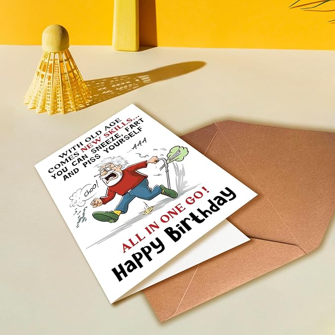 Funny Birthday Card for Grandpa Brother Husband Dad, Happy Birthday Card for Men Seniors, Funny Getting Older Birthday Card for Men, Old Age Bday Greeting Card