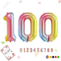 Smlpuame 40 Inch Rainbow Number 100 Balloon, Large Foil Mylar Balloons for 100th Birthday 100 Year Old Party Celebration Decorations Supplies, Digital Balloons for Wedding Anniversary Events Decora