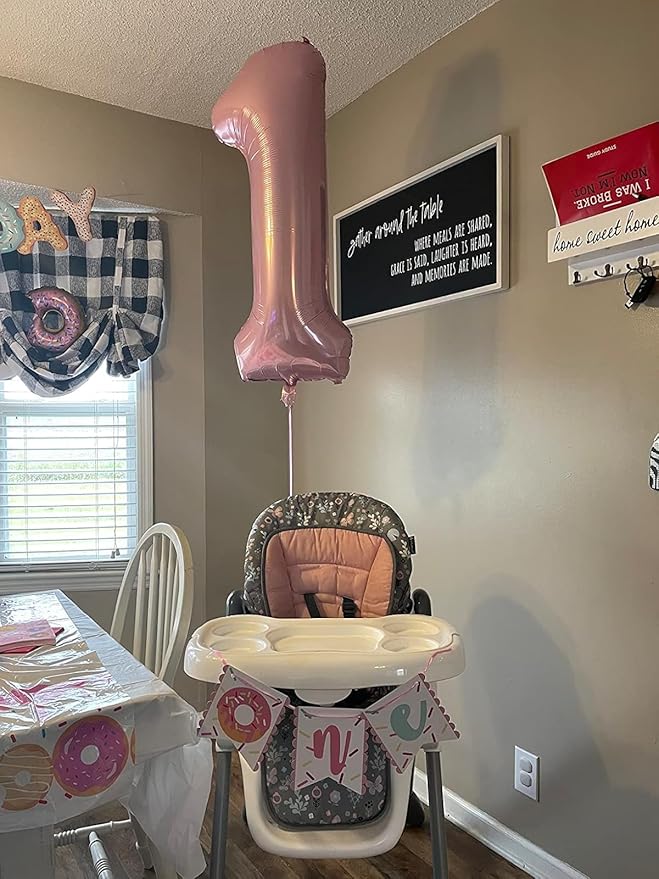 Number Balloons 1, 40 Inch One Balloons for 1st Birthday Girl Boy 1 11 21 Party Decorations Baby Shower Photo Shoot, Pink 1 Balloon