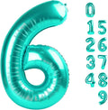 Number 6 Balloon 40 Inch, 6 7 Six Seven Birthday Decorations, 6th Birthday Balloon for Boy Girl, Blue-green 16 60 61 65 Numbers Balloons Graduations Anniversary Supplies