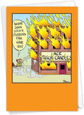 NobleWorks - 1 Awesome Birthday Greeting Card - Cartoon Art, Happy Funny Bday Note - Trick Candles C6067BDG