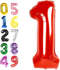 Number One Balloon 40 Inch, Red Balloons for Birthday Party Decoration, Foil Number 1 Ballon for 1, 10, 11, 13, 19, 21, 100 Celebration, Boy and Girl Birthday, Baby Shower, Anniversary Decor