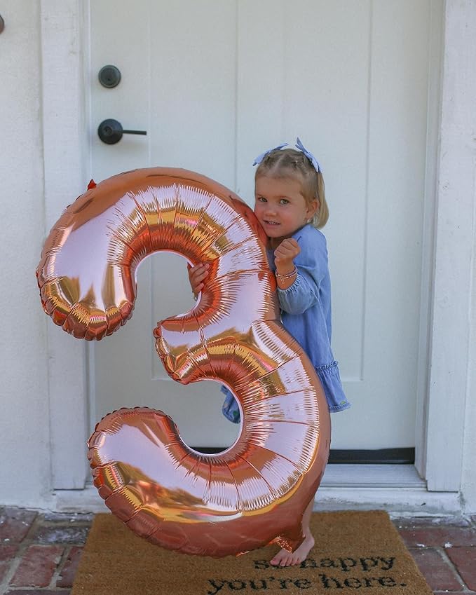 Rose Gold Number 13 Balloon 40 inch, 13 Number Balloons, 13th Birthday Decorations for Girls Boys, 13 Year Old Rose Gold Party Supplies