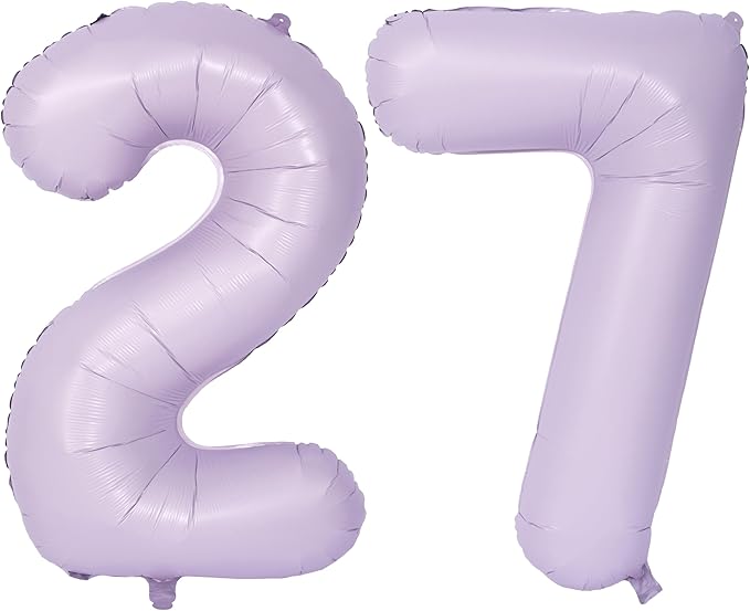 40 In Matte Purple Number Balloons Helium Foil Mylar Balloon Birthday Party banquet Decoration Digital 27