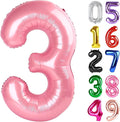 Pearlescent Pink Number 3 Balloon 40 Inch, 3rd Birthday Celebration Supplies for Girls Boys Women Men, 3 Balloon for Girls Boys Theme Party