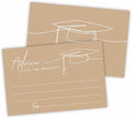 30 Advice Cards For The Graduate - Minimalism Grad Cap - 4"X6" Brown Double-Sided Fill In Style Advice & Wishes Cards, Class Of 2026 Graduation Party Decorations & Supplies - 004