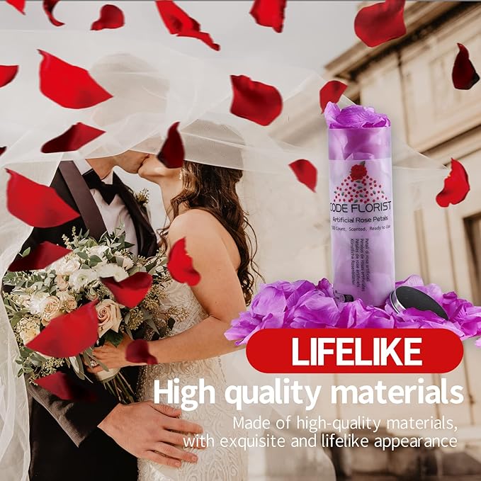 CODE FLORIST 1500 PCS Light Purple Silk Rose Petals for Valentine's Day,Romantic Night,Wedding,Proposal Anniversary Flower Decorations(Separated,Scented)
