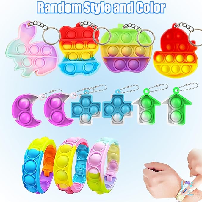 128 Pcs Party Favors, Prize Box Toys for Kids Classroom, Treasure Chest, Pinata Fillers, Goodie Bags Stuffers Bulk, Fidget Toys Set