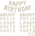 65 Pcs Cream Happy Birthday Balloons and 2 Sets A-Z Letters Foil Balloons, Beige 16 Inch Personalized Name Happy Birthday Banners for Wedding Baby Shower Anniversary Party Decorations (Cream)