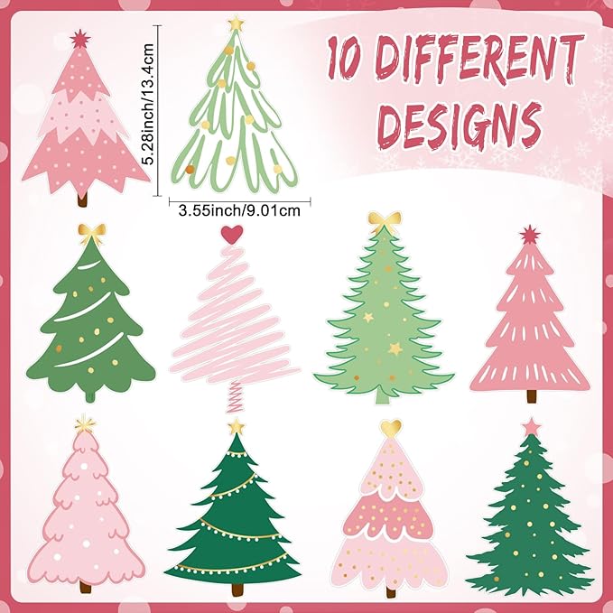 Colarr 50 Pack Pink Green Christmas Hanging Swirls Decorations Christmas Tree Foil Ceiling Swirls Spiral Streamers Ornaments for Classroom Office Home Xmas Holiday Winter Party Supplies
