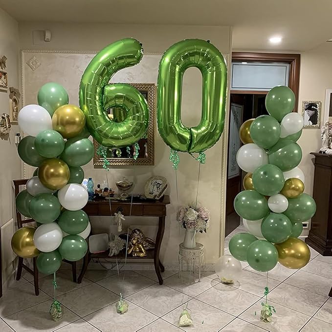 40 Inch Green Number Balloon 9, Large Number Foil Balloons Mylar for Girl Boy Birthday Party Celebration Decorations Supplies, Digital Balloons for Wedding Anniversary Events Decorations