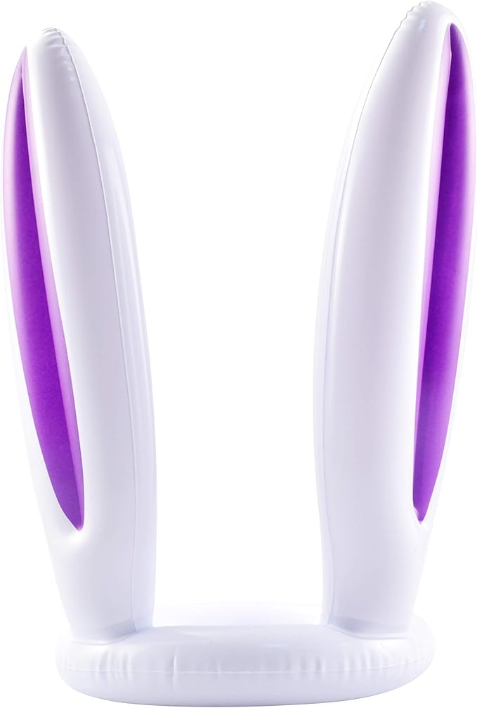 JOYIN Easter Inflatable Bunny Ears Ring Toss Game(2 Set 12 Rings), Inflatable Rabbit Toss Game, Indoor and Outdoor Game for Easter Party Supplies