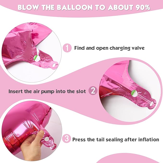 40 Inch Pink Number 6 Balloon, Giant 6 Number Balloons for 6th Birthday Decorations, Party Supplies for Baby Boy Girl, Pink Party Decor