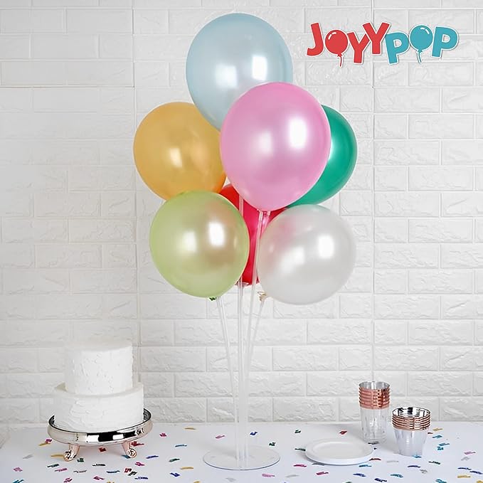 JOYYPOP 6 Sets Balloon Stand Kits, Balloon Sticks with Base Table Balloon Holders Centerpieces for Graduation Wedding Baby Shower Birthday Party Decorations