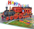 GREETING ART Happy Birthday Train Pop Up Card,3D Greeting Card for Birthday, Pop Up Birthday Card for Kids Boys Men Grandson Friends Daughter Son (Train Birthday Card)