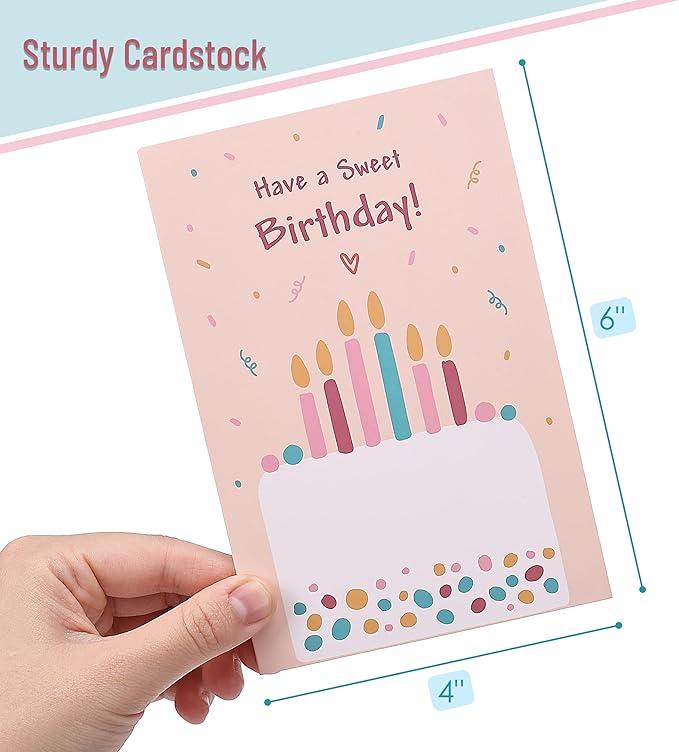 Mr. Pen Assorted Birthday Cards Pack - 20 Cards with Envelopes, 4 x 6 Inches