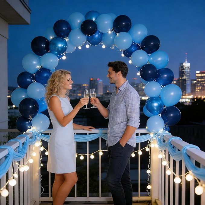 300 Pcs Blue Balloon Metal Blue Balloons, 12 Inch Navy Blue Light Blue Baby Blue Bulk Latex Balloon, for Birthdays Weddings Baby Shower Party Decorations