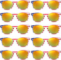 YQVIE Bulk American Flag Sunglasses for Adult Retro Independence Day Glasses UV400 Protection