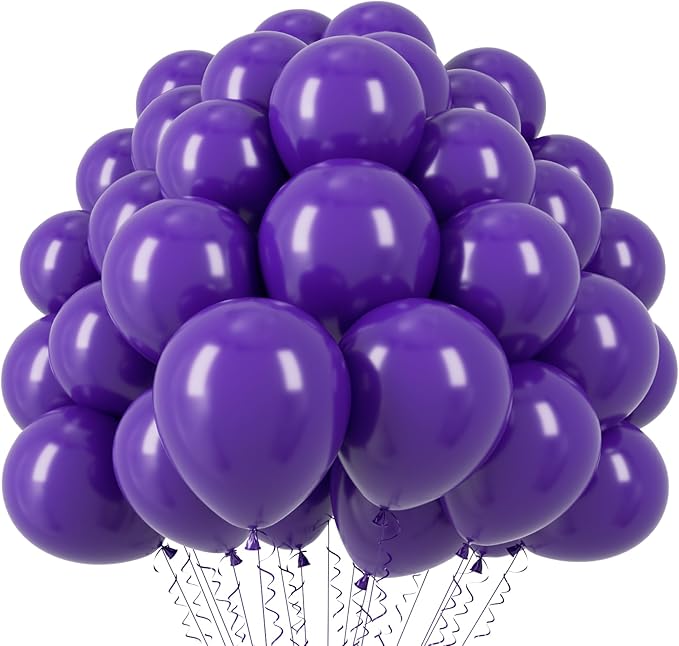 110pcs Dark Purple Balloons 12inch Deep Purple Latex Party Balloons for Halloween, Graduation, Wedding, Birthday, Baby Shower, Anniversary, Valentine's Day Party Decorations
