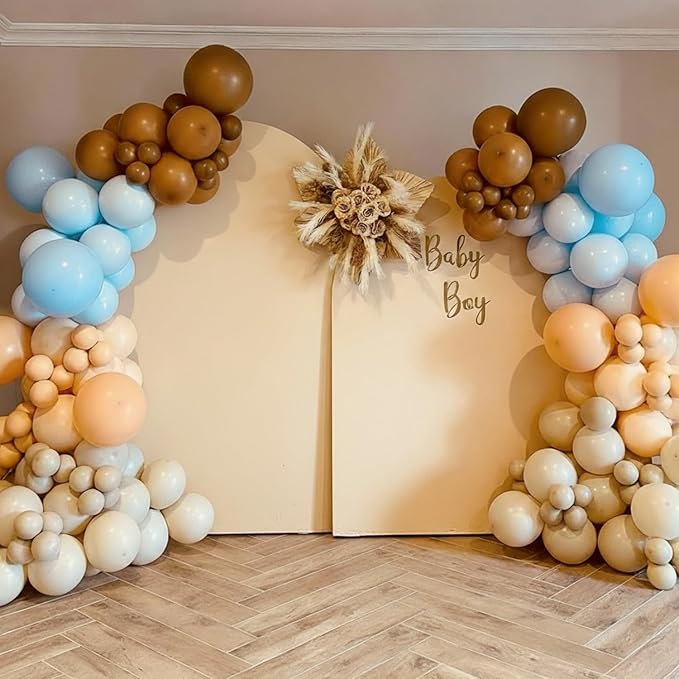 Brown and Gold Balloons, 60Pcs 12 Inch Brown Tan Nude Sand White Gold Confetti Balloons for Boho Neutral Bear Baby Shower Gender Reveal Wedding Birthday Party Decorations