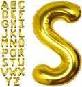 40Inch Gold Letter S Balloon Foil Helium Letter Balloons A-Z Giant Large Mylar Big Party Balloon for Birthday Party Decorations