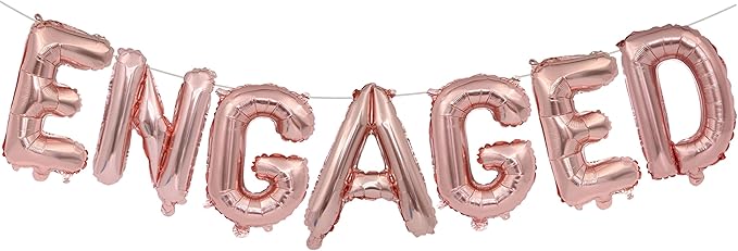 2 Set 14Pcs Rose Gold Engaged Letter Balloons 16in Balloon Foil Letter Decorations Party Decor Rose Gold Letter Balloons Engaged Party Supplies