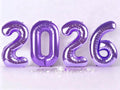 40 Inch Purple 2026 Number Balloon, Large Foil Number Balloons 2026 Graduation Balloons, New Years Decorations 2026 Purple