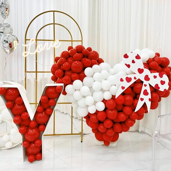 100pcs Red and White Balloons 12 Inch Thickened Latex Red White Balloons for Mother's Day Decoration Valentine's Day Birthday Wedding Mother's Day Christmas Party Decorations