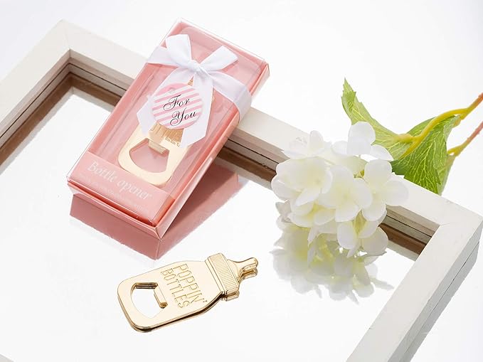 24 Packs Poppin Bottle Opener for Baby Shower Favors,Gifts,Decorations and Souvenirs for Guests