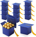 TaoBary 12 Pieces Graduation Candy Box Graduation Decorations Party Gift Boxes Graduate Cap Box Candy Chocolate Cookie Supplies for Ceremony Party(Royal Blue)
