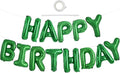 TONIFUL Green Happy Birthday Balloons Banner 16 Inch Mylar Foil Letters Birthday Sign Banner Bunting Reusable for Girls Boys Kids & Adults Birthday Decorations and Graduation Party Supplies
