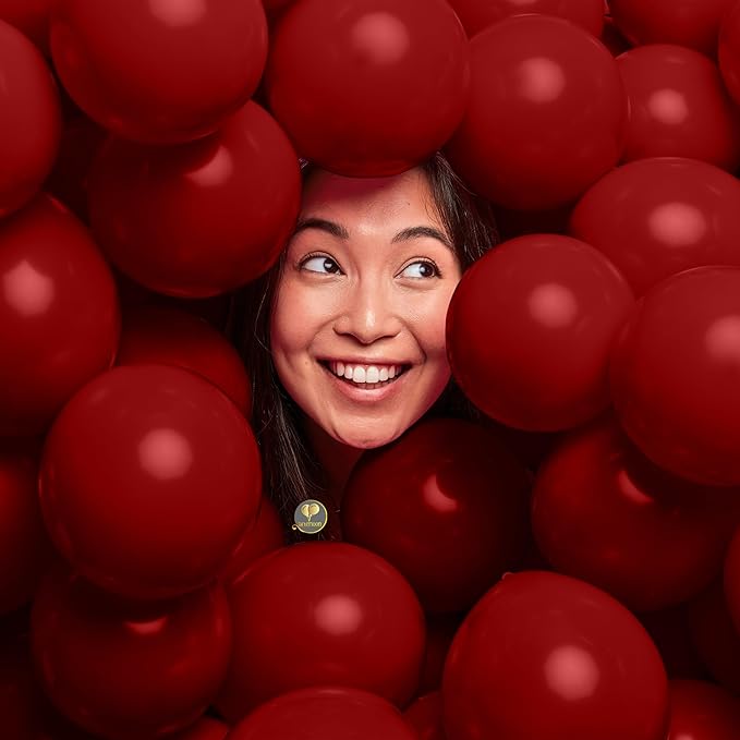 AFTERLOON® Biodegradable Mini Balloons 50 pcs Red 5 Inch, Matte Color Thickened Extra Strong Latex Helium Float, Baby Shower Gender Reveal Garland Arch Wedding Kids Birthday Party Decorations