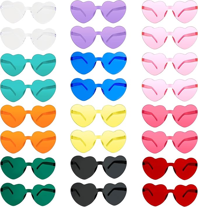 Heart Sunglasses Heart Shaped Glasses Bulk Valentines Halloween Bachelorette Party Decorations Glasses Women Men