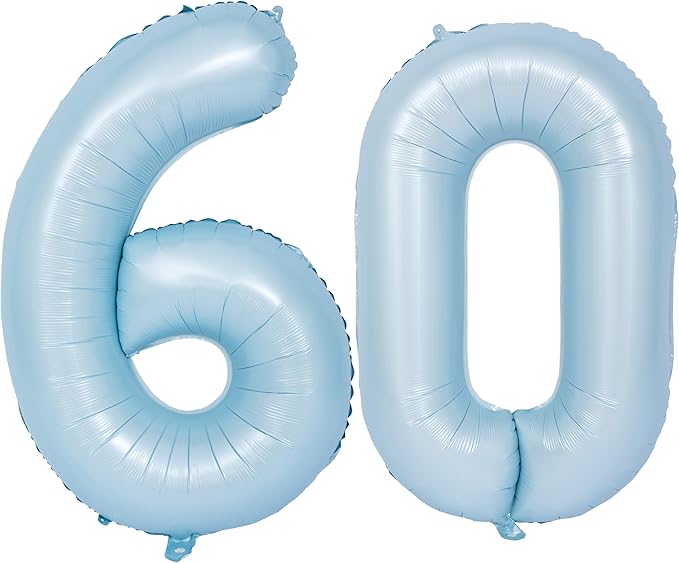 40 In Matte Blue Number Balloons Helium Foil Mylar Balloon Birthday Party banquet Decoration Digital 60