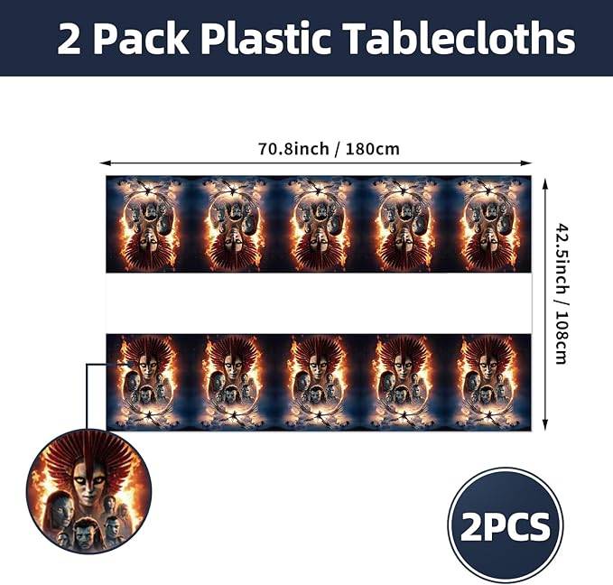 2pcs Avatars Tablecloth Disposable Tablecover Birthday Party Supplies and Decorations for Kid Boy Baby Shower Rectangle Tables 70"X42",2 Pack (Red2)
