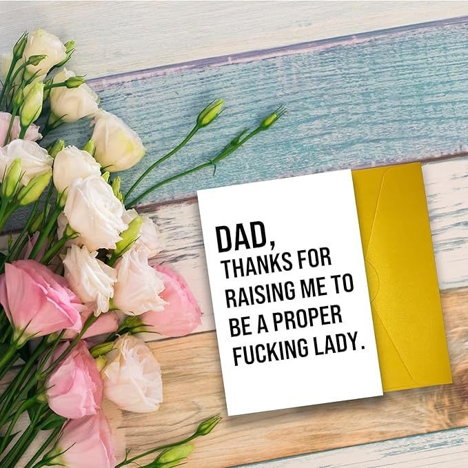 UUEFKTN Funny Dad Birthday Day Card Gift from Adult Daughter, Hilarious Birthday Cards for Daddy Stepdad Grandpa, Rude Fathers Day Card for Dad Father Stepfather Daddy, Humor Fathers Day Gift