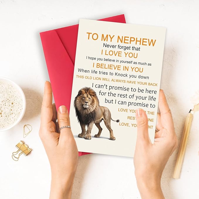 OJsensai Cute Birthday Card for Nephew, Best Gifts from Auntie, Happy Birthday for Nephew from Aunt