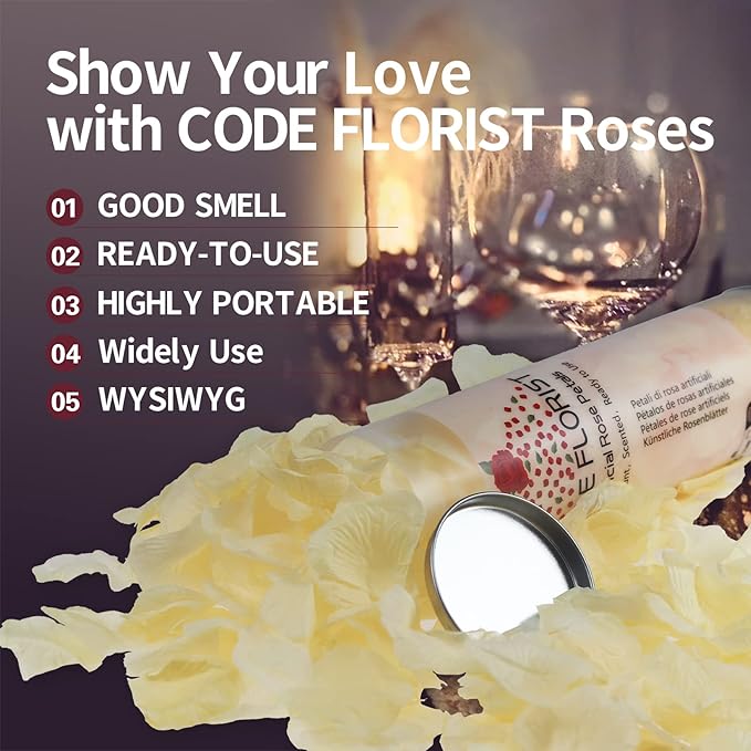 CODE FLORIST 1500 PCS Champagne Silk Rose Petals for Valentine's Day,Romantic Night,Wedding,Proposal Anniversary Flower Decorations(Separated,Scented)