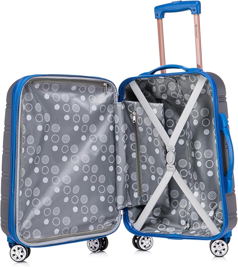 Rockland Melbourne Hardside 2 Piece Expandable Spinner Wheel Luggage Set, Carry-On 20" and Tote 14", Grey