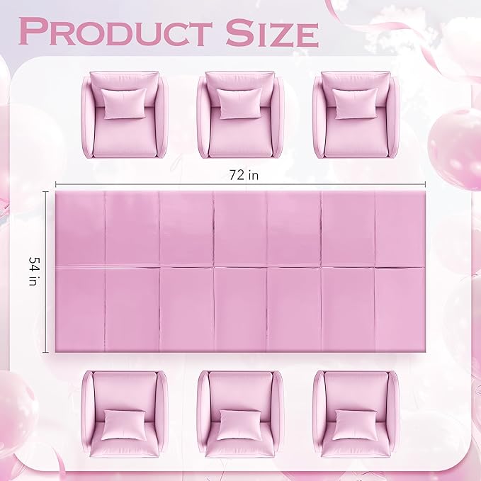 2pcs Baby Pink Plastic Table Cloths for Parties 54 * 72inch Light Pink Shiny Tablecloth Girl Birthday Party Decoration for Princess Baby Shower Kids Party Supplies