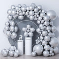Metallic Silver Balloons Latex Balloon Kit - 78pcs (5/10/12/18inch) Chrome Silver Balloons for Birthday, Wedding, Bridal Shower, Anniversary - Unisex Children & Adults