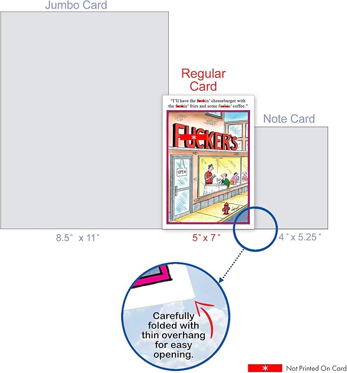 NobleWorks Funny Birthday Greeting Card with 5 x 7 Inch Envelope (1 Card) Bday F'ers Cafe 8245
