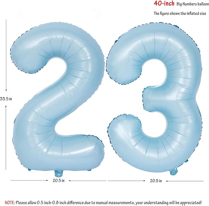40 In Matte Blue Number Balloons Helium Foil Mylar Balloon Birthday Party banquet Decoration Digital 23