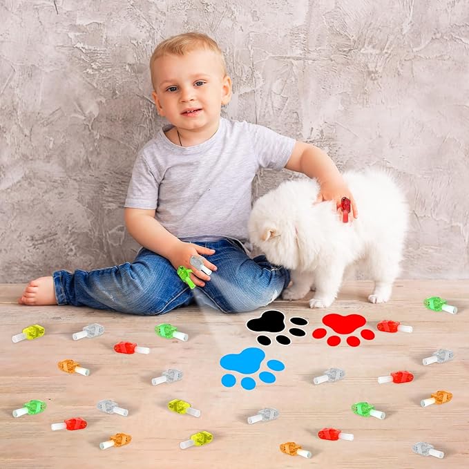 CHUNNIN 36 PCS Dog Birthday Party Favors Paw LED Light Up Finger Lights Glow in the Dark Party Bulk for Christmas Goodie Treat Bags Stuffers Puppy Theme Birthday Supplies