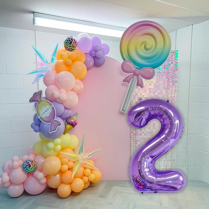 Purple 8 Balloon Number,40 Inch Number 8 Balloon Big Purple 8 Foil Mylar Helium Balloon for Birthday Party Decorations