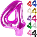 Rosy Purple Number 4 Balloon 40 Inch, 4 Balloon Number, 4th Birthday Decorations, Rosy Purple Party Supplies for Boys Girls