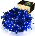 Chritsmas Decoration Outdoor String Lights - 25m/82ft 220 LEDs 8 Modes Memory Function End-to-End Extendable Plug in Waterproof Fairy Lights for Thanksgiving Halloween Wedding Patio Decor - Blue
