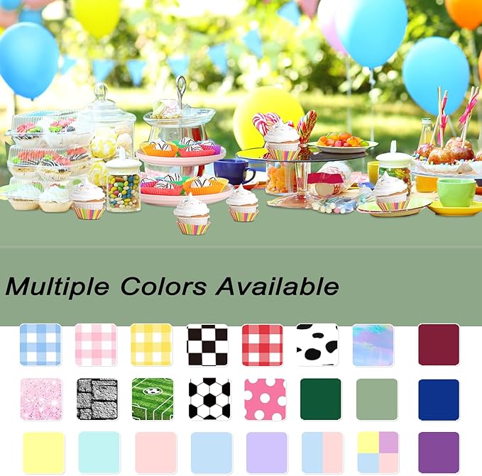 WNINK 2 Pcs Sage Green Plastic Tablecloth for Rectangle Tables Waterproof Green Disposable Table Cover Green Tablecloths for Birthday Wedding Bridal Shower Engagement Parties (54 x 108 Inch)